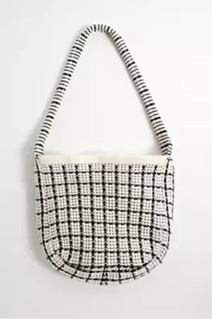 Loom Ecru Knit Sling Bag in