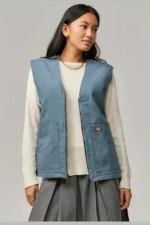 Dickies Dickes Duck Blue Canvas Summer Vest di a Urban Outfitters