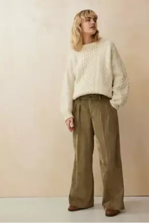 Archive At UO Olive Corduroy Ash Low Rise Trousers in a Urban Outfitters