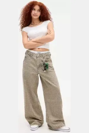 BDG Check Baggy Carpenter Trousers in