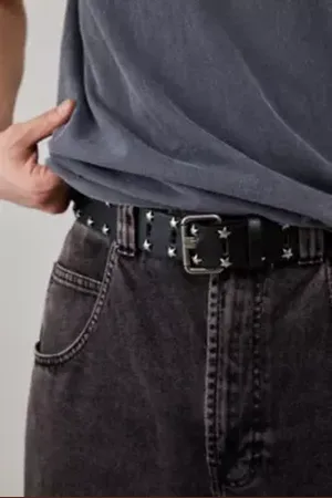 Urban Outfitters UO Black Star Studded Belt di in