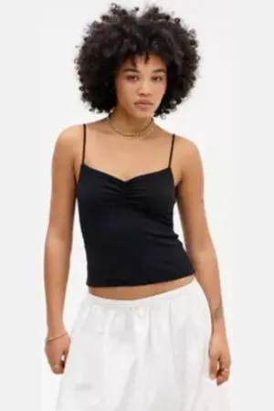 Silence + Noise Luna Ruched-Front Cami in a Urban Outfitters