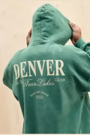 Urban Outfitters UO Green Denver Hoodie di in