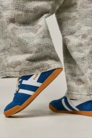 Gola Blue & White Elan Suede Trainers