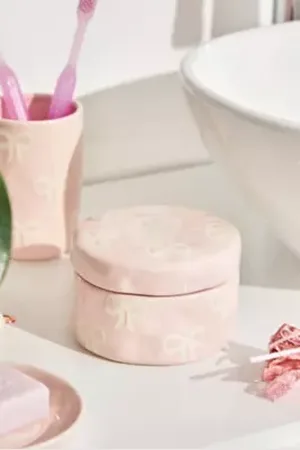 Urban Outfitters Pink Bow Storage Pot di