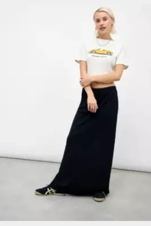 Urban Outfitters UO Lex Linen Maxi Skirt di in