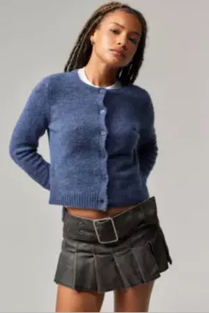 Urban Outfitters UO Faux Leather Belted Mini Skirt di in