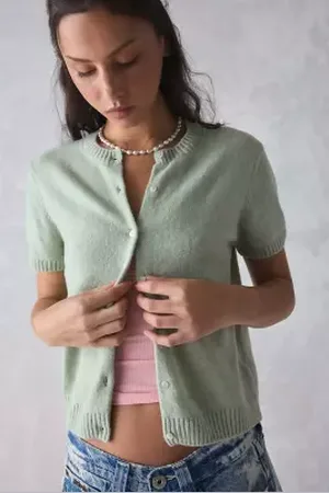 Urban Outfitters UO Rachel Short Sleeve Cardigan di in