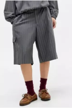 Archive At UO Grey Preppy Pinstripe Shorts in