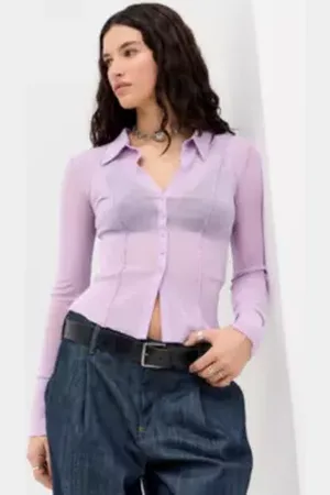 Urban Outfitters UO Milo Long Sleeve Shirt di in
