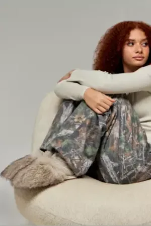 Urban Outfitters Pantofole UO Cosy Bianche in Pelliccia Sintetica di in