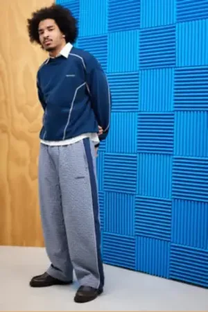 iets frans... Iets frans. Blue Harri Check Panel Joggers a Urban Outfitters