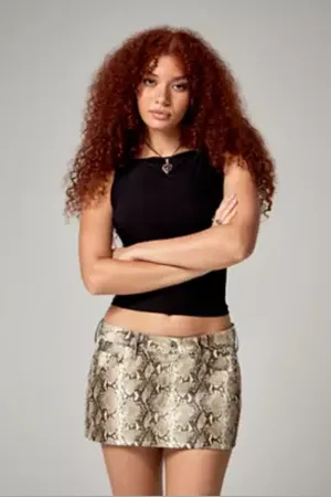 BDG Ultimate Faux Snake Leather Mini Skirt in