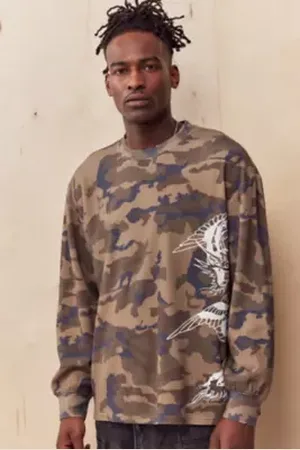 ED HARDY UO Exclusive Camo Waffle T-Shirt in a Urban Outfitters