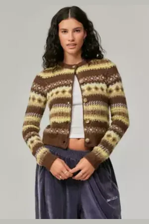 Urban Outfitters UO Fairisle Knit Cardigan di in