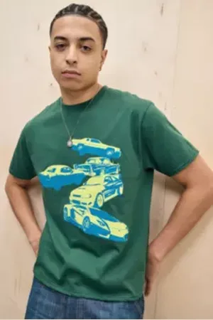 Urban Outfitters UO Green Cars T-Shirt di in