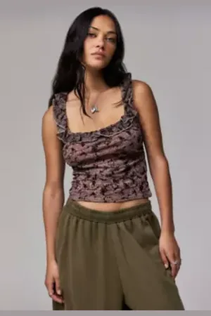 Urban Outfitters UO Ella Floral Lace Tank Top di in