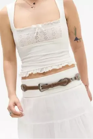Urban Outfitters UO Heart Mini Western Concho Belt di in