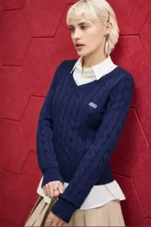 iets frans... Iets frans. Blaire V-Neck Cable Knit Jumper in