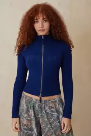 BDG Zip-Through Knit Track Top in