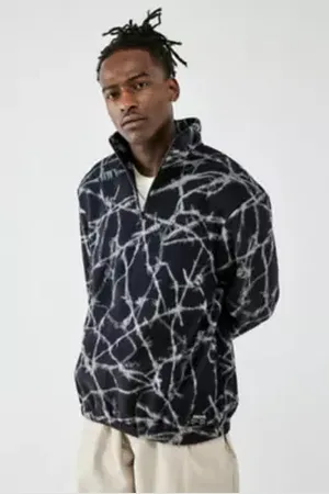 Urban Outfitters UO Barbed Wire Black Fleece Pullover di in