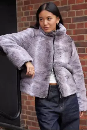Silence + Noise Reversible Faux Fur Jacket in
