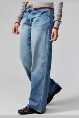 Motel Powder Blue Low-Rise Roomy Jeans