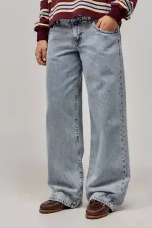 Motel Low Rise Parallel Wide Leg Jeans in