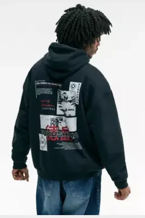 Urban Outfitters UO Black Tokushima Hoodie di in