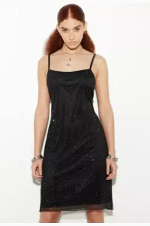 Silence + Noise Rhinestone Midi Dress in