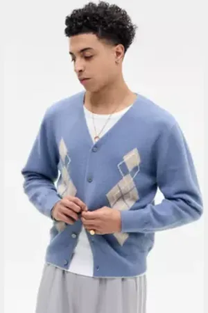 iets frans... Iets frans. Blue Carmi Argyle Cardigan a Urban Outfitters