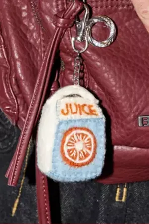 Urban Outfitters UO Orange Juice Carton Keyring in