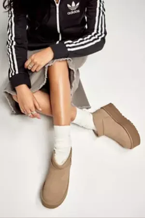 UGG Sand Classic Ultra-Mini Platform Boots in