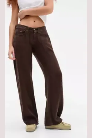 BDG Chocolate Kayla Linen Trousers in