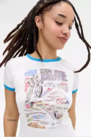 Urban Outfitters UO Evil Knievel Ringer Baby T-Shirt di in