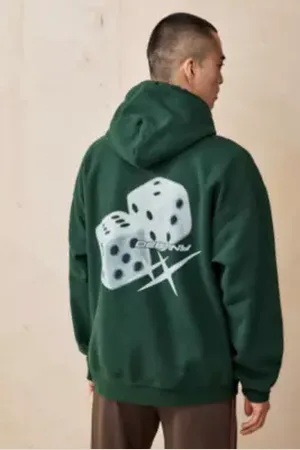 Urban Outfitters UO Green Destiny Dice Hoodie di in