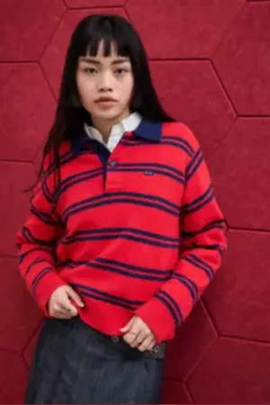 Urban Outfitters Iets frans. Colins Red & Navy Polo Jumper in