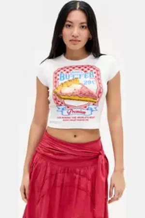 Urban Outfitters UO Butter Shrunken Baby T-Shirt di in