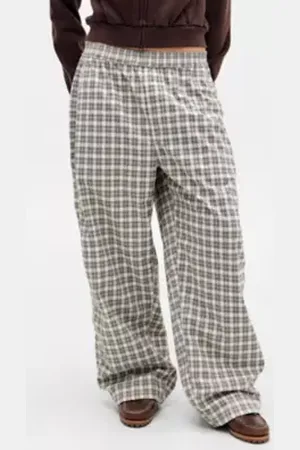 iets frans... Iets frans. Pantaloni della Tuta in Cotone a Quadri Harri in a Urban Outfitters