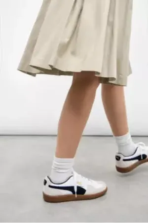 PUMA White Leather Palermo Trainers in