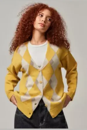 iets frans... Iets frans. Argyle Boyfriend Cardigan in