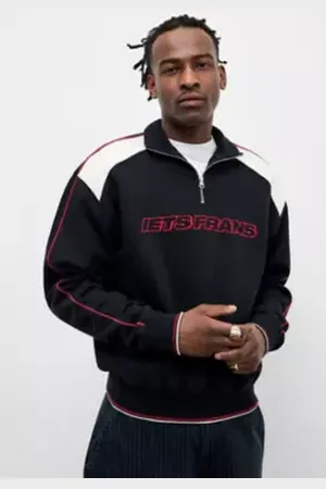 iets frans... Iets frans. Black Tipped Mock Neck Sweatshirt in