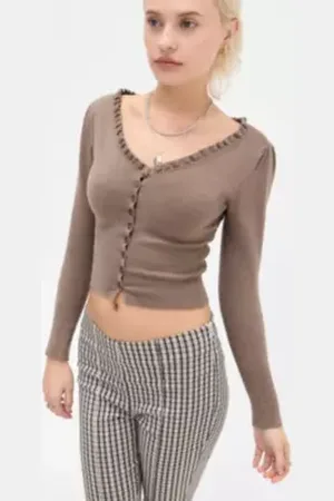 Urban Outfitters UO Lala Ruffle Cardigan di in