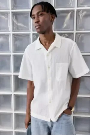 Loom White Seersucker Shirt in a Urban Outfitters