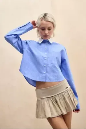 BDG Stripe Crop Shirt in a Urban Outfitters