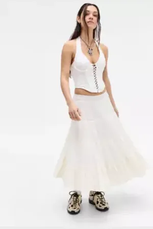 Out From Under Silence + Noise Hot Stuff Broderie Corset di in a Urban Outfitters