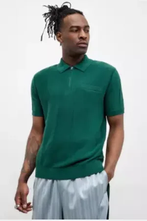iets frans... Iets frans. Green Vertical Knit Polo Shirt in a Urban Outfitters