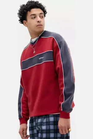 iets frans... Iets frans. Red Zach V-Neck Tipped Sweatshirt in a Urban Outfitters