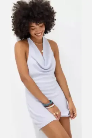 Urban Outfitters UO Alana Cowl Satin Mini Dress di in