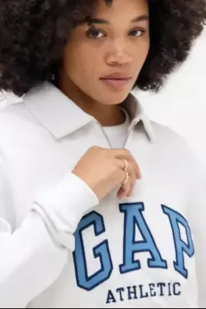 GAP College Logo Polo Sweatshirt in